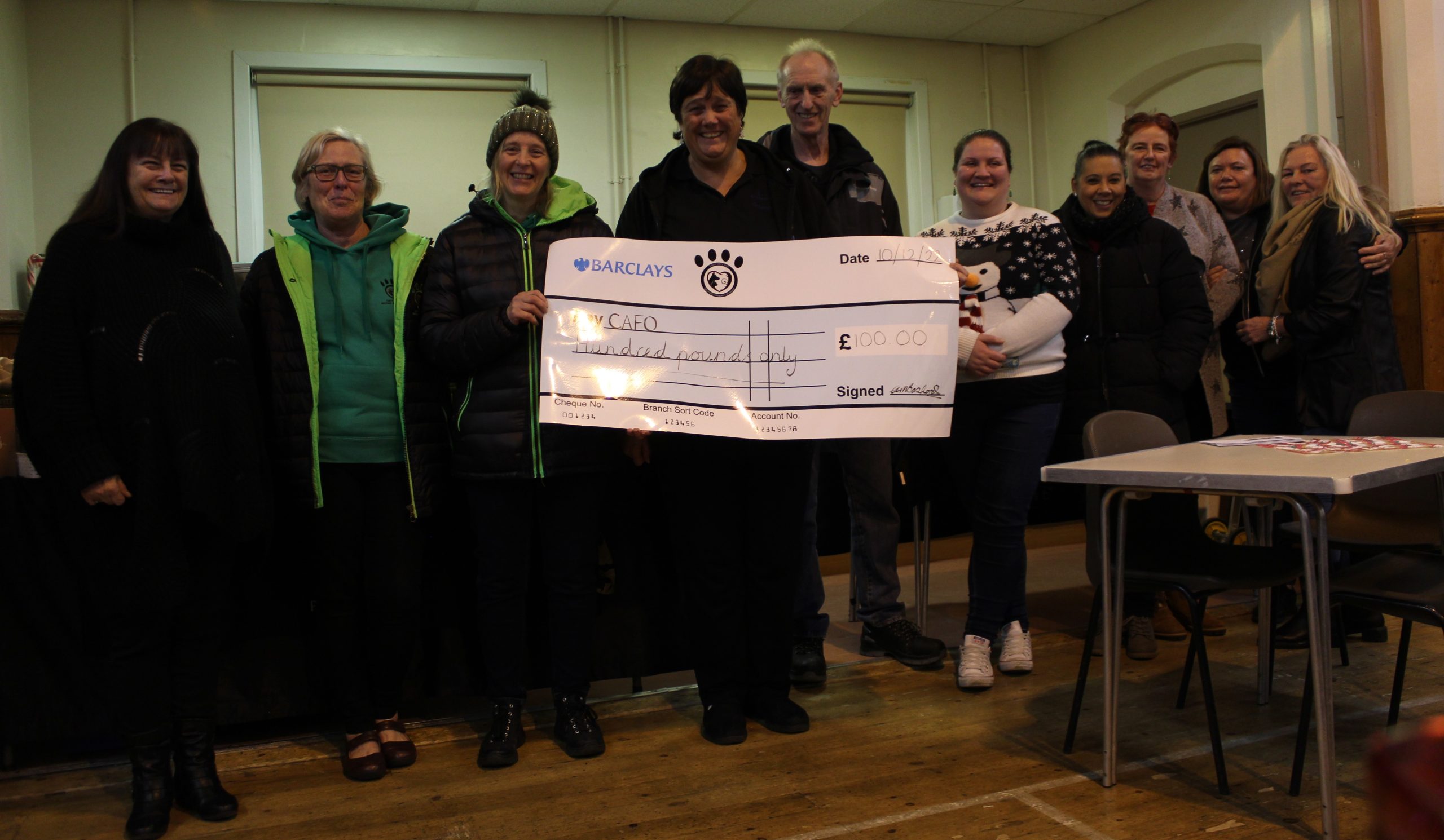 CAFO Presented With Cheque From Haslington Charity Craft Fair
